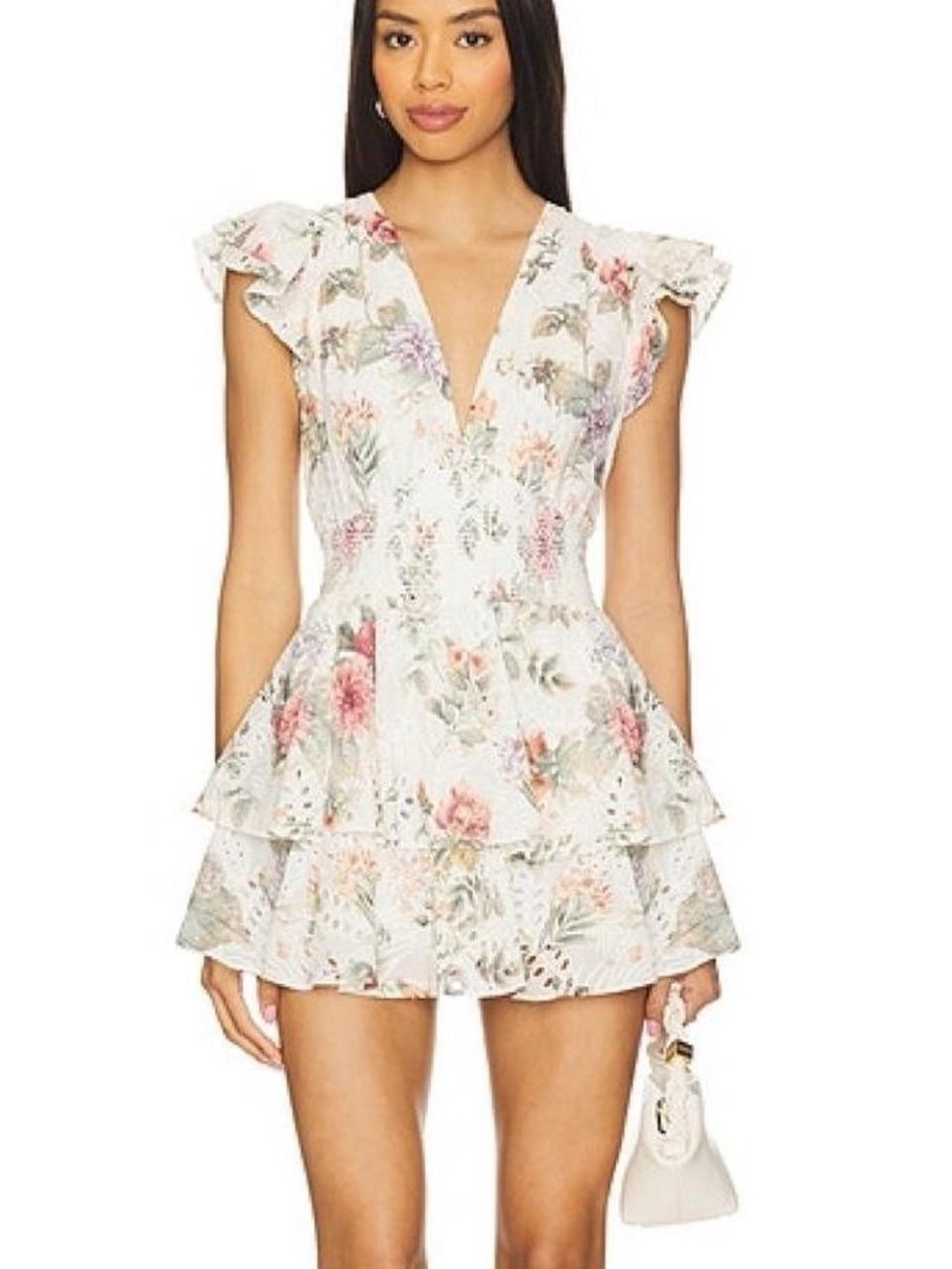 Alice + Olivia NWT Ruffle Sleeve Romper “Sweet Nothings” Size 4